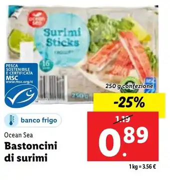 Lidl Ocean Sea Bastoncini di surimi 250 g confezione offerta