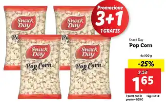 Lidl Snack Day Pop Corn 4 x 100 g offerta