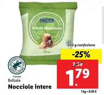 Lidl Belbake Nocciole intere 200 g confezione offerta