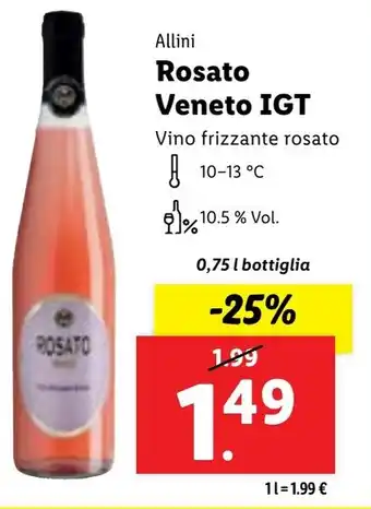 Lidl Allini Rosato Veneto IGT 0,75 l bottiglia offerta