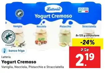 Lidl Latteria Yogurt Cremoso 8x 125 g confezione offerta