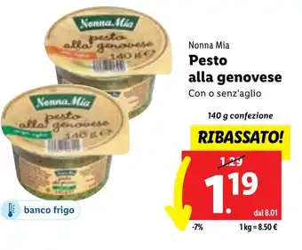 Lidl Nonna Mia Pesto alla genovese 140 g confezione offerta