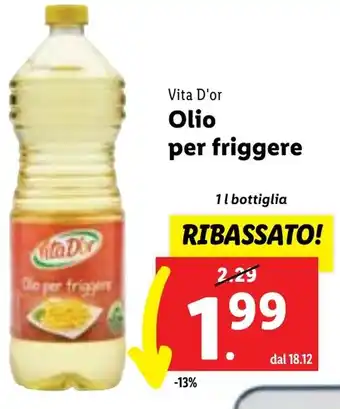 Lidl Vita D'or Olio per friggere 1 l bottiglia offerta