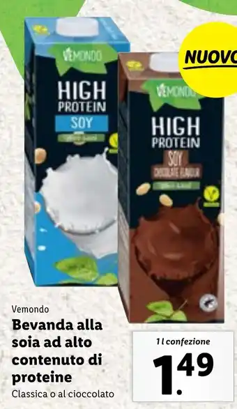 Lidl Vemondo Bevanda alla soia ad alto contenuto di proteine 1 l confezione offerta