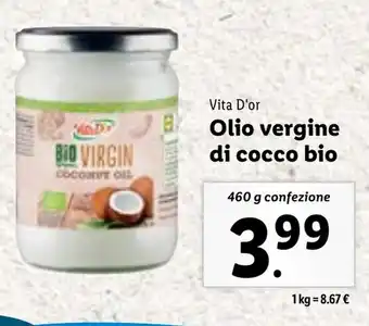 Vita D'or Olio vergine di cocco bio 460 g confezione