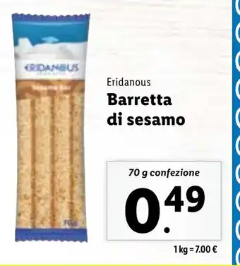 Lidl Eridanous Barretta di sesamo 70 g confezione offerta