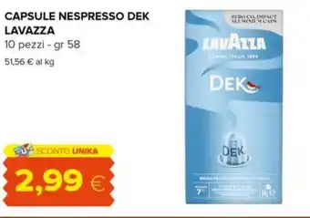Tigre CAPSULE NESPRESSO DEK LAVAZZA 10 pezzi - gr 58 offerta