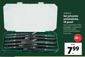Lidl PARKSIDE Set pinzette antistatiche, 10 pezzi offerta