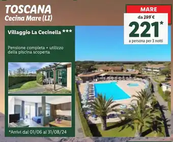 Lidl TOSCANA Cecina Mare (LI) Villaggio La Cecinella offerta