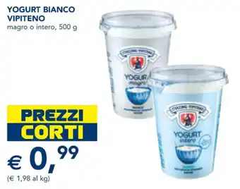 Esselunga YOGURT BIANCO VIPITENO magro o intero, 500 g offerta