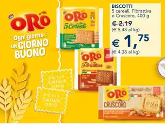 Esselunga BISCOTTI 5 cereali, Fibrattiva o Cruscoro, 400 g offerta