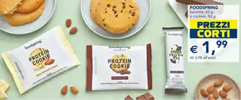 Esselunga FOODSPRING barrette, 60 g o cookies, 50 g offerta