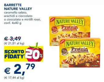 Esselunga BARRETTE NATURE VALLEY caramello salato, arachidi e cioccolato offerta