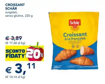 Esselunga CROISSANT SCHÄR surgelati, senza glutine, 220 g offerta