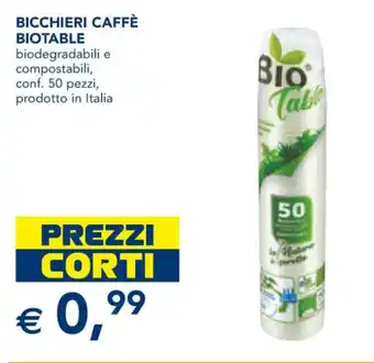 BICCHIERI CAFFÈ BIOTABLE