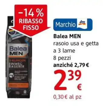 dm drogerie markt Balea MEN rasoio usa e getta a 3 lame offerta