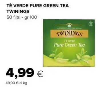 Tigre TÈ VERDE PURE GREEN TEA TWININGS 50 filtri - gr 100 offerta