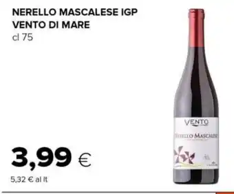 Tigre NERELLO MASCALESE IGP VENTO DI MARE cl 75 offerta