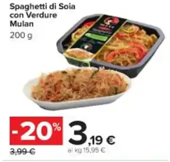 Carrefour Market Spaghetti di Soia con Verdure Mulan 200 g offerta