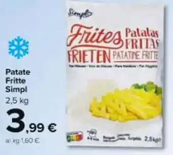 Carrefour Market Patate Fritte Simpl 2,5 kg offerta