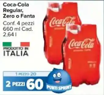 Carrefour Market Coca-Cola Regular, Zero o Fanta Conf. 4 pezzi 660 ml Cad. 2,64 l offerta