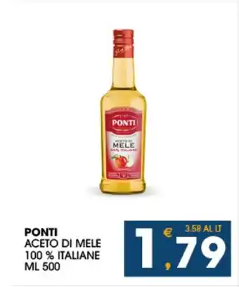 SeBón Supermercati PONTI ACETO DI MELE 100% ITALIANE ML 500 offerta