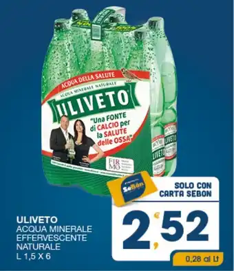 ULIVETO ACQUA MINERALE EFFERVESCENTE NATURALE L 1,5 X 6