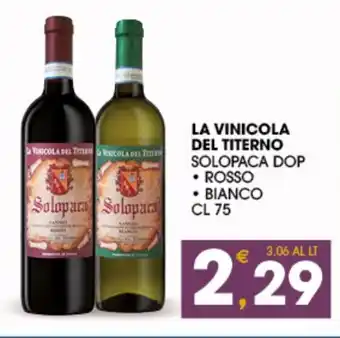 SeBón Supermercati LA VINICOLA DEL TITERNO SOLOPACA DOP CL 75 offerta