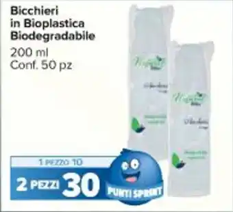 Carrefour Market Bicchieri in Bioplastica Biodegradabile 200 ml Conf. 50 pz offerta