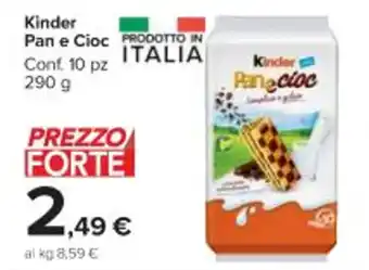 Carrefour Market Kinder Pan e Cioc Conf. 10 pz 290 g offerta