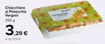 Carrefour Market Chiacchiere al Pistacchio Vergani 250 g offerta