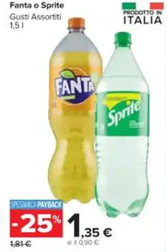 Carrefour Market Fanta o Sprite Gusti Assortiti 1,5 l offerta