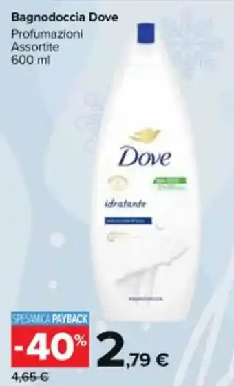 Carrefour Market Bagnodoccia Dove Profumazioni Assortite 600 ml offerta