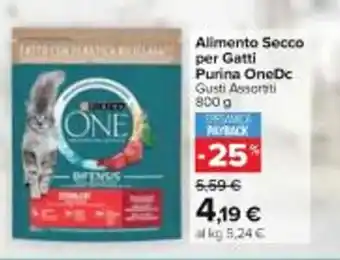 Carrefour Market Alimento Secco per Gatti Purina OneDc Gusti Assortiti 800 g offerta