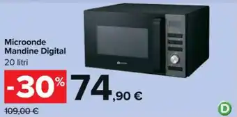 Carrefour Market Microonde Mandine Digital 20 litri offerta
