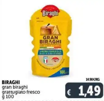 Deco Supermercati BIRAGHI gran biraghi grattugiato fresco g 100 offerta