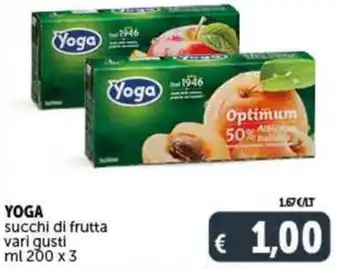Deco Supermercati YOGA succhi di frutta vari gusti ml 200 x 3 offerta