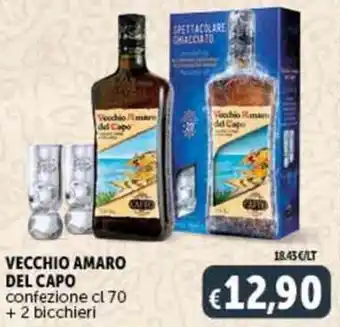 Deco Supermercati VECCHIO AMARO DEL CAPO confezione cl 70 + 2 bicchieri offerta