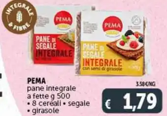 Deco Supermercati PEMA pane integrale a fette g 500 • 8 cereali •segale • girasole offerta