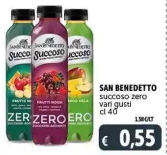 Deco Supermercati SAN BENEDETTO succoso zero vari gusti cl 40 offerta