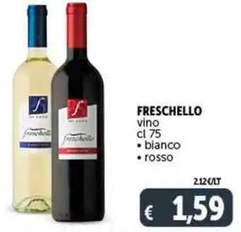 Deco Supermercati FRESCHELLO vino cl 75 •. bianco • rosso offerta
