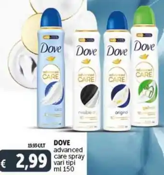 Deco Supermercati DOVE advanced care spray vari tipi ml 150 offerta