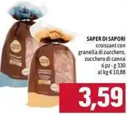 SAPER DI SAPORI croissant con granella di zucchero, zucchero di canna