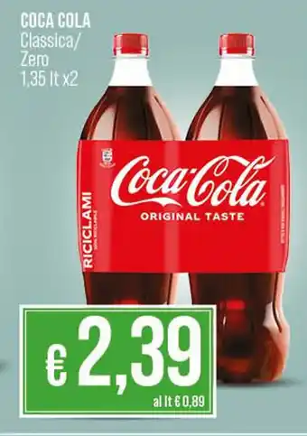 In Coop COCA COLA Classica/ Zero 1,35 lt x2 offerta