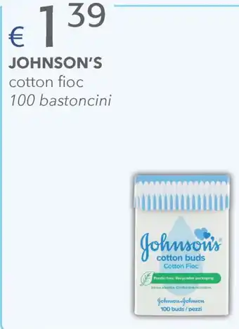 Acqua & Sapone JOHNSON'S cotton fioc 100 bastoncini offerta