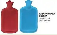 BORSA ACQUA CALDA IN GOMMA capacità 2 litri colori assortiti
