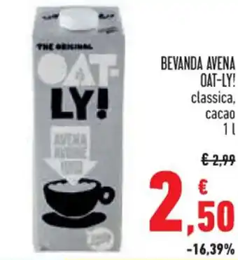 Conad BEVANDA AVENA OAT-LY! classica, cacao 1 l offerta