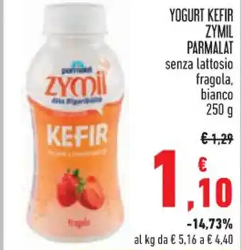 Conad YOGURT KEFIR ZYMIL PARMALAT senza lattosio fragola, bianco 250 g offerta