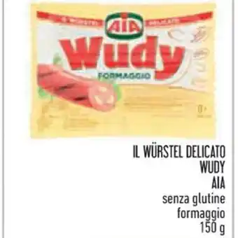 Conad IL WÜRSTEL DELICATO WUDY AIA senza glutine formaggio 150 g offerta