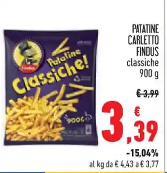 Conad PATATINE CARLETTO FINDUS classiche 900 g offerta
